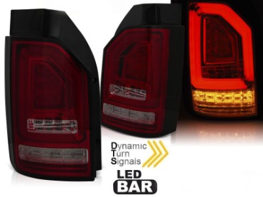 Full LED stražnja svjetla LedBar SEQ žmigavci (crvena/smoke) / VW Transporter Multivan Caravelle T6 (2015-2019), LDVWJ3