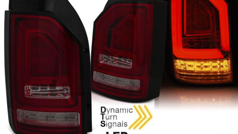 Full LED stražnja svjetla LedBar SEQ žmigavci (crvena/smoke) / VW Transporter Multivan Caravelle T6 (2015-2019), LDVWJ8