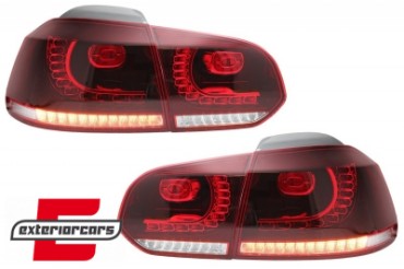 Full LED stražnja svjetla R20 dizajn (crvena/kristal) / VW Golf 6 VI (2008-2013), TLVWG6R20RCLED