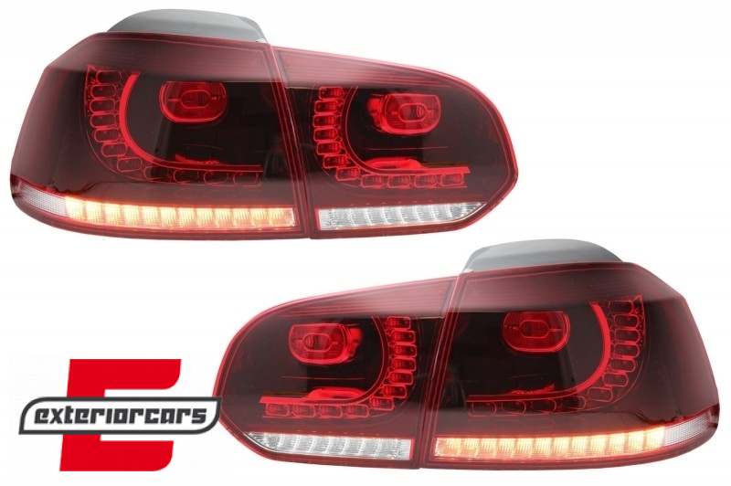 Full LED stražnja svjetla R20 dizajn (crvena/kristal) / VW Golf 6 VI (2008-2013), TLVWG6R20RCLED