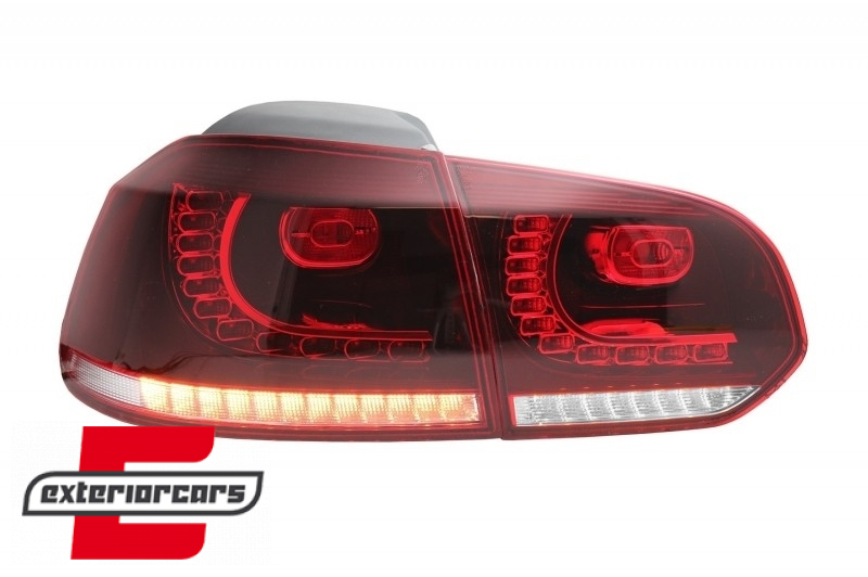 Full LED stražnja svjetla R20 dizajn (crvena/kristal) / VW Golf 6 VI (2008-2013), TLVWG6R20RCLED