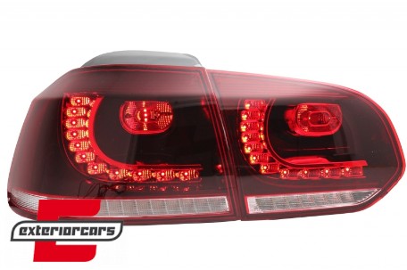 Full LED stražnja svjetla R20 dizajn (crvena/kristal) / VW Golf 6 VI (2008-2013), TLVWG6R20RCLED