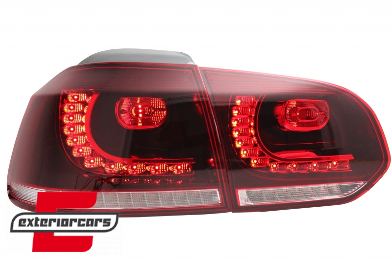 Full LED stražnja svjetla R20 dizajn (crvena/kristal) / VW Golf 6 VI (2008-2013), TLVWG6R20RCLED