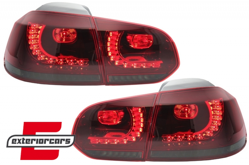 Full LED stražnja svjetla R20 dizajn (crvena/smoke) / VW Golf 6 VI (2008-2013), TLVWG6R20RS