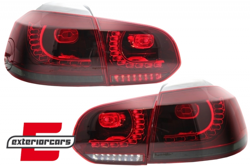Full LED stražnja svjetla R20 dizajn (crvena/smoke) / VW Golf 6 VI (2008-2013), TLVWG6R20RS
