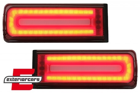 Full LED stražnja svjetla SEQ žmigavci 2018 Facelift dizajn (crvena/smoke) / Mercedes G-klasa W463 (2008-2017), TLMBW463NL