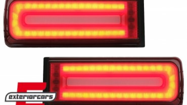 Full LED stražnja svjetla SEQ žmigavci 2018 Facelift dizajn (crvena/smoke) / Mercedes G-klasa W463 (2008-2017), TLMBW463NL
