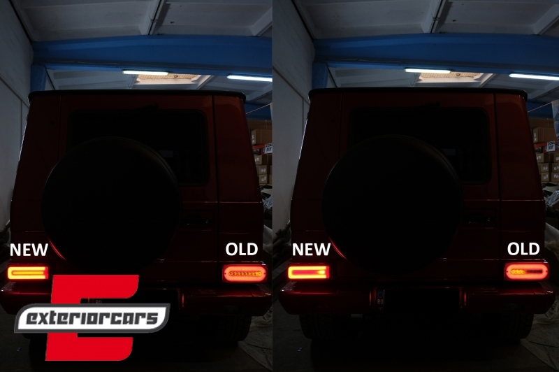 Full LED stražnja svjetla SEQ žmigavci 2018 Facelift dizajn (crvena/smoke) / Mercedes G-klasa W463 (2008-2017), TLMBW463NL
