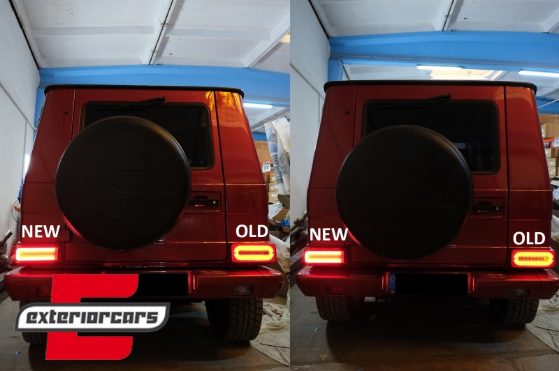 Full LED stražnja svjetla SEQ žmigavci 2018 Facelift dizajn (crvena/smoke) / Mercedes G-klasa W463 (2008-2017), TLMBW463NL