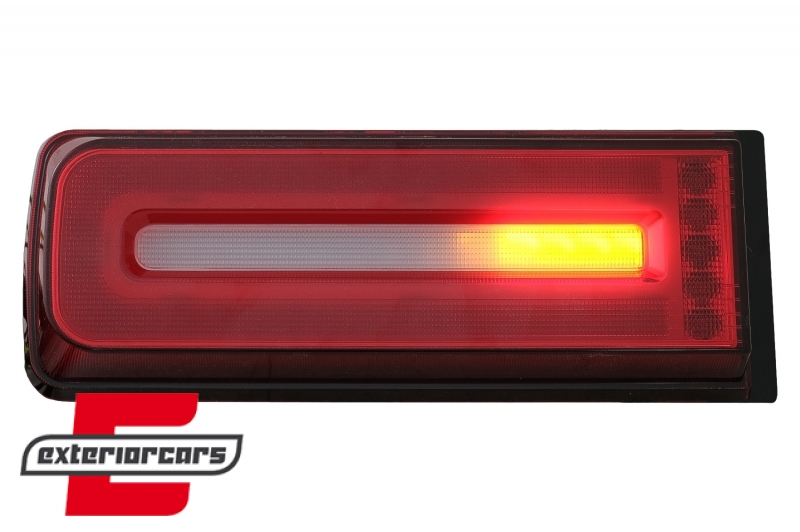 Full LED stražnja svjetla SEQ žmigavci 2018 Facelift dizajn (crvena/smoke) / Mercedes G-klasa W463 (2008-2017), TLMBW463NL