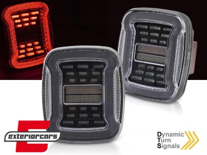 Full LED stražnja svjetla SEQ žmigavci (bijela) / Jeep Wrangler YJ TJ (1991-2006), LDCH43