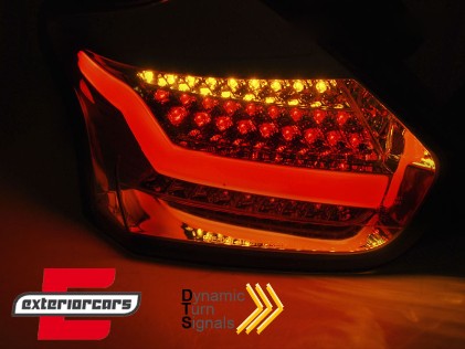 Full LED stražnja svjetla SEQ žmigavci (chrome) / Ford Focus 3 Hatchback Facelift (2015-2018), LDFO60