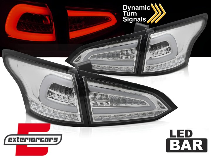Full LED stražnja svjetla SEQ žmigavci (chrome) / Ford Focus 3 karavan (2011-2018), LDFO79