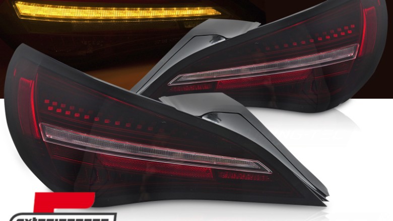 Full LED stražnja svjetla SEQ žmigavci (crna/crvena) / Mercedes CLA C117 W117 (2013-2018), LDMEG2