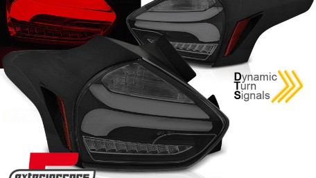 Full LED stražnja svjetla SEQ žmigavci (crna/smoke) / Ford Focus 3 Hatchback Facelift (2015-2018), LDFO68