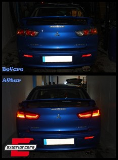 Full LED stražnja svjetla SEQ žmigavci (crvena) / Mitsubishi Lancer 8 limuzina (2007-2017), LDMI11