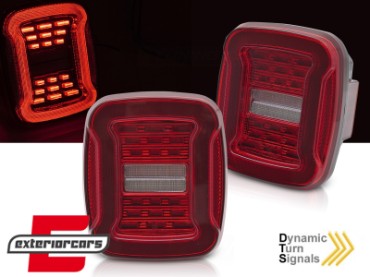 Full LED stražnja svjetla SEQ žmigavci (crvena/bijela) / Jeep Wrangler YJ TJ (1991-2006), LDCH44