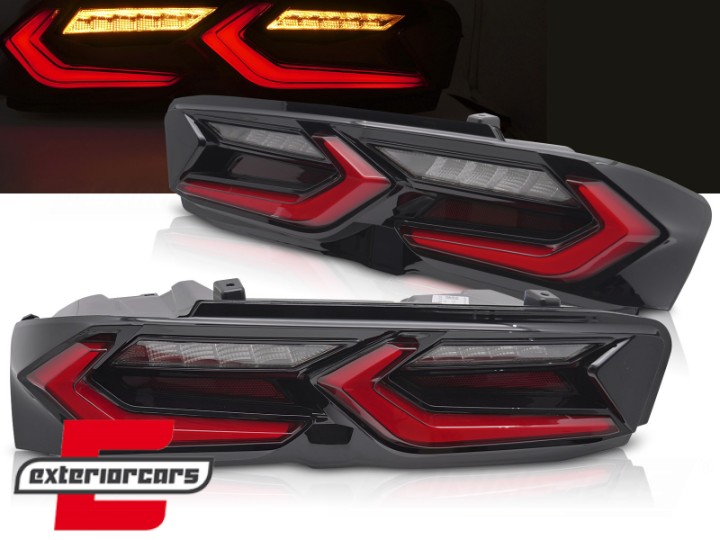 Full LED stražnja svjetla SEQ žmigavci (crvena/crna) / Chevrolet Camaro (2019-2024), LDCT09
