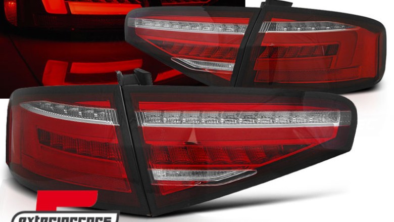 Full LED stražnja svjetla SEQ žmigavci (crvena/kristal) / Audi A4 B8 limuzina (2012-2015), LDAUG9