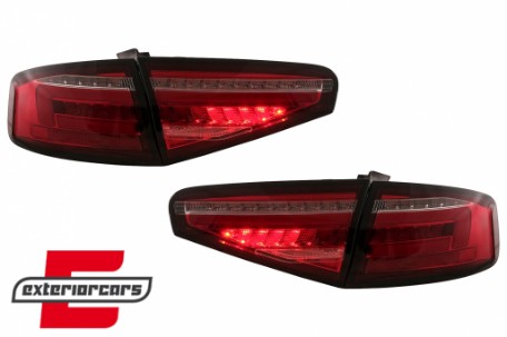 Full LED stražnja svjetla SEQ žmigavci (crvena/kristal) / Audi A4 B8 limuzina (2012-2015), LDAUG9