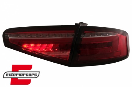 Full LED stražnja svjetla SEQ žmigavci (crvena/kristal) / Audi A4 B8 limuzina (2012-2015), LDAUG9