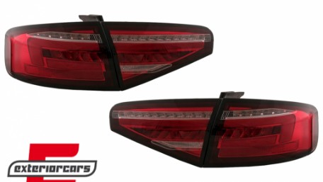Full LED stražnja svjetla SEQ žmigavci (crvena/kristal) / Audi A4 B8 limuzina (2012-2015), LDAUG9