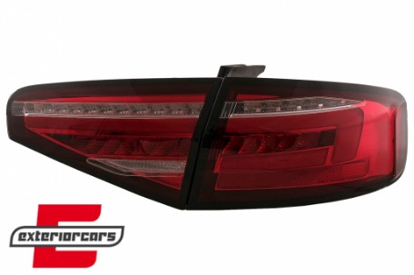 Full LED stražnja svjetla SEQ žmigavci (crvena/kristal) / Audi A4 B8 limuzina (2012-2015), LDAUG9