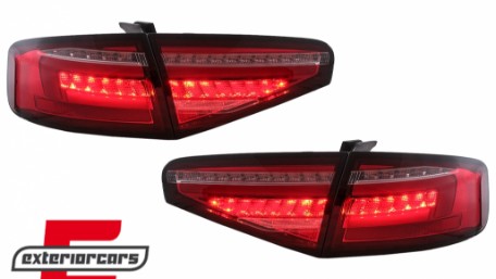 Full LED stražnja svjetla SEQ žmigavci (crvena/kristal) / Audi A4 B8 limuzina (2012-2015), LDAUG9