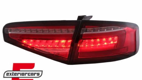 Full LED stražnja svjetla SEQ žmigavci (crvena/kristal) / Audi A4 B8 limuzina (2012-2015), LDAUG9