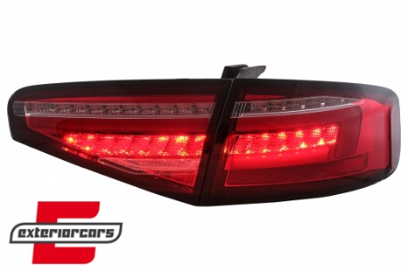 Full LED stražnja svjetla SEQ žmigavci (crvena/kristal) / Audi A4 B8 limuzina (2012-2015), LDAUG9