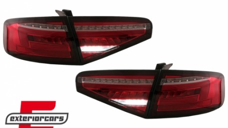 Full LED stražnja svjetla SEQ žmigavci (crvena/kristal) / Audi A4 B8 limuzina (2012-2015), LDAUG9