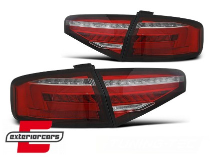 Full LED stražnja svjetla SEQ žmigavci (crvena/kristal) / Audi A4 B8 limuzina (2012-2015), LDAUH3