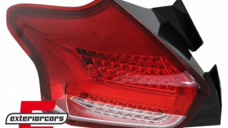 Full LED stražnja svjetla SEQ žmigavci (crvena/kristal) / Ford Focus 3 Hatchback Facelift (2015-2018), LDFO61