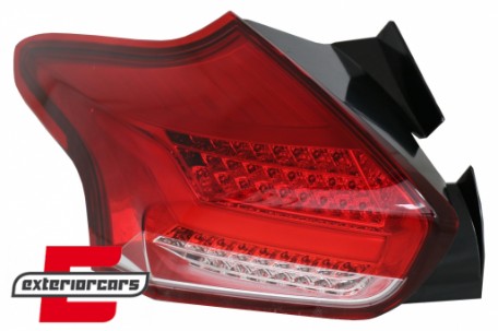Full LED stražnja svjetla SEQ žmigavci (crvena/kristal) / Ford Focus 3 Hatchback Facelift (2015-2018), LDFO61