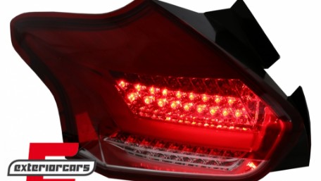 Full LED stražnja svjetla SEQ žmigavci (crvena/kristal) / Ford Focus 3 Hatchback Facelift (2015-2018), LDFO61