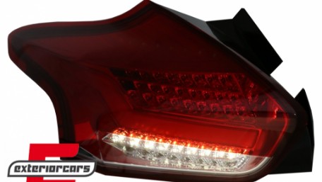 Full LED stražnja svjetla SEQ žmigavci (crvena/kristal) / Ford Focus 3 Hatchback Facelift (2015-2018), LDFO61