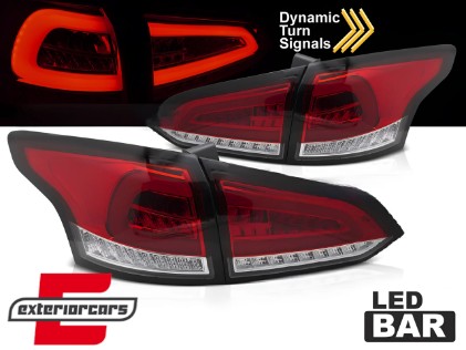 Full LED stražnja svjetla SEQ žmigavci (crvena/kristal) / Ford Focus 3 karavan (2011-2018), LDFO81