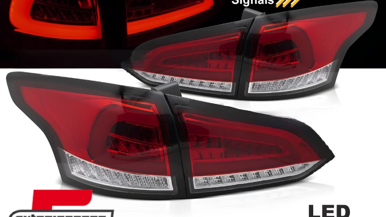 Full LED stražnja svjetla SEQ žmigavci (crvena/kristal) / Ford Focus 3 karavan (2011-2018), LDFO81