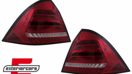 Full LED stražnja svjetla SEQ žmigavci (crvena/kristal) / Mercedes C-klasa W203 (2000-2004) limuzina, LDMED4