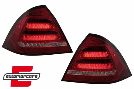 Full LED stražnja svjetla SEQ žmigavci (crvena/kristal) / Mercedes C-klasa W203 (2000-2004) limuzina, LDMED4