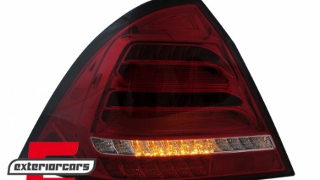 Full LED stražnja svjetla SEQ žmigavci (crvena/kristal) / Mercedes C-klasa W203 (2000-2004) limuzina, LDMED4