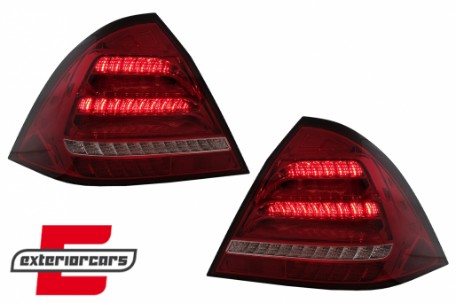 Full LED stražnja svjetla SEQ žmigavci (crvena/kristal) / Mercedes C-klasa W203 (2000-2004) limuzina, LDMED4