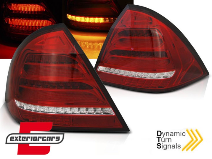Full LED stražnja svjetla SEQ žmigavci (crvena/kristal) / Mercedes C-klasa W203 Facelift (2004-2007) limuzina, LDMEE4