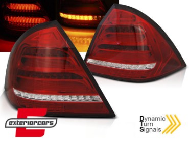 Full LED stražnja svjetla SEQ žmigavci (crvena/kristal) / Mercedes C-klasa W203 Facelift (2004-2007) limuzina, LDMEE4