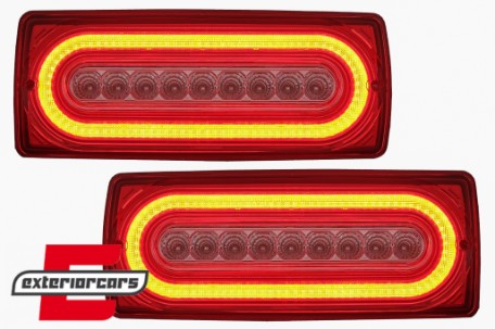 Full LED stražnja svjetla SEQ žmigavci (crvena/kristal) / Mercedes G-klasa W463 (1990-2012), LDMEB6
