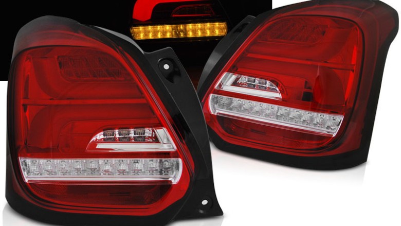 Full LED stražnja svjetla SEQ žmigavci (crvena/kristal) / Suzuki Swift VI (2017-2023), LDSI11