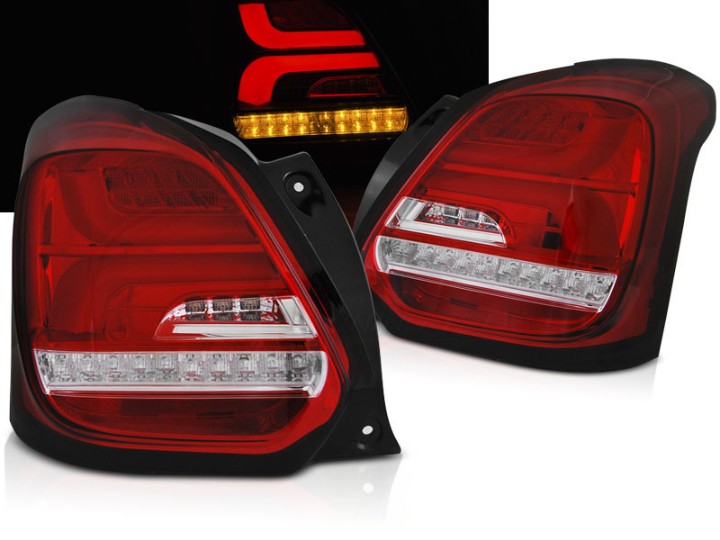 Full LED stražnja svjetla SEQ žmigavci (crvena/kristal) / Suzuki Swift VI (2017-2023), LDSI11