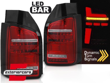 Full LED stražnja svjetla SEQ žmigavci (crvena/kristal) / Volkswagen Transporter T6 (2015-2019), LDVWP1
