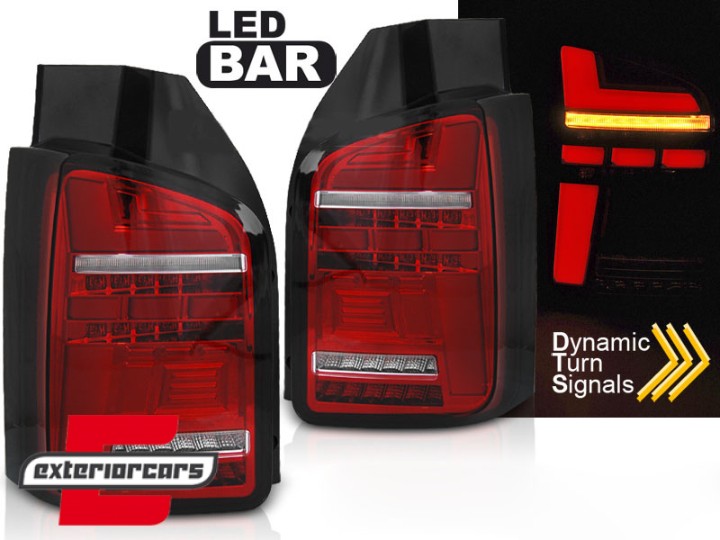 Full LED stražnja svjetla SEQ žmigavci (crvena/kristal) / Volkswagen Transporter T6.1 (2020-), LDVWP6