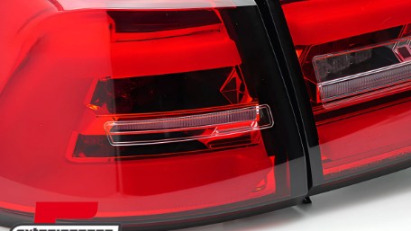 Full LED stražnja svjetla SEQ žmigavci (crvena/kristal) / VW Golf 7 (2013-2017) karavan, LDVWS7